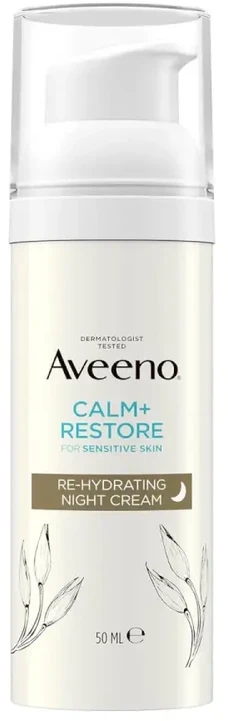 Aveeno Calm + Restore Re-Hydrating Night Kreminis Night Skin Kreminis
