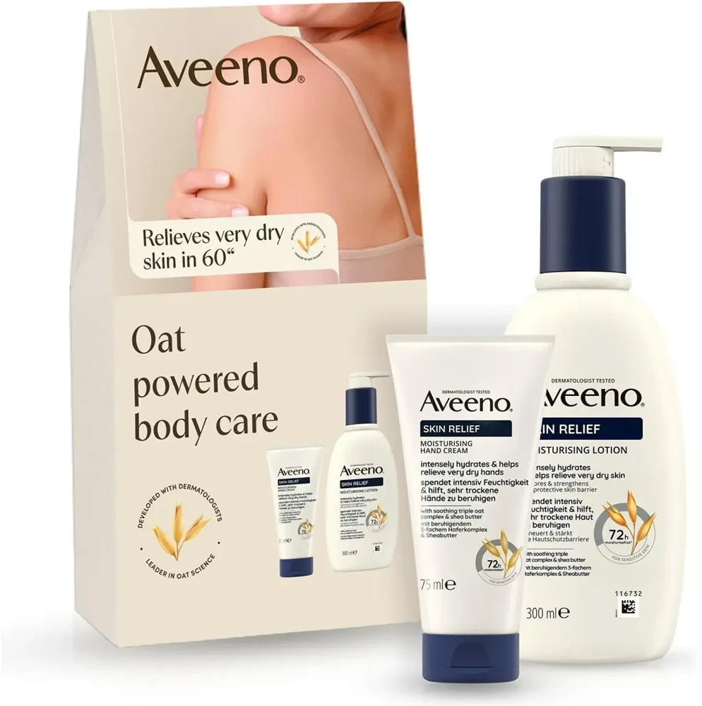 Aveeno „Skin Relief“ kūno priežiūros dovanų rinkinys labai sausai ir jautriai odai