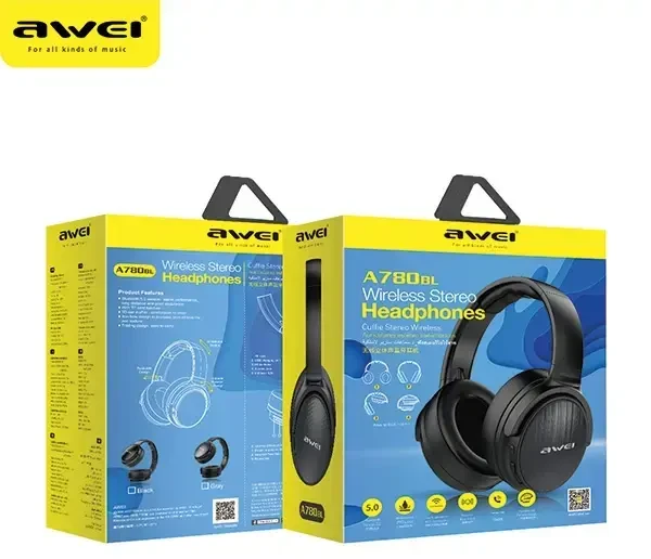 AWEI Ausinės A780BL Juodas, Belaidės, Over-Ear