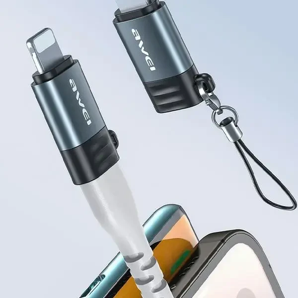 AWEI Adapteris A11 USB-C/Lightning pilkas