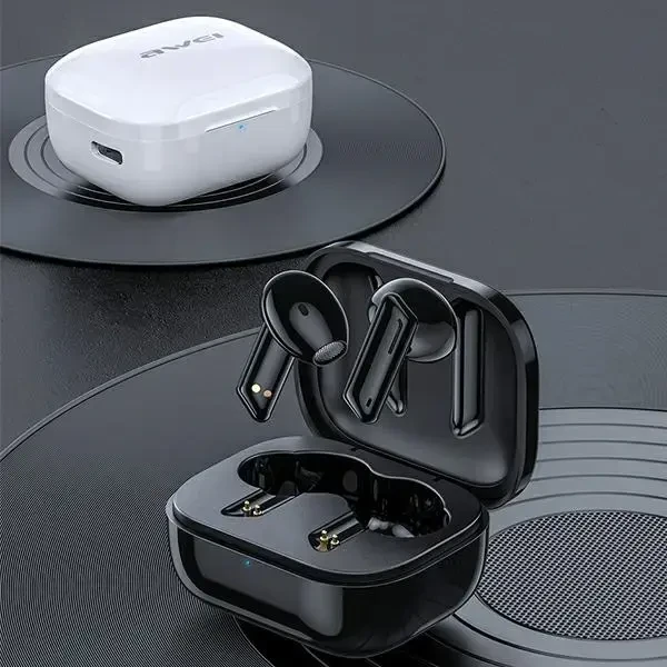 Awei Bluetooth 5.0 T36 TWS ausinės + įkrovimo stotelė balta