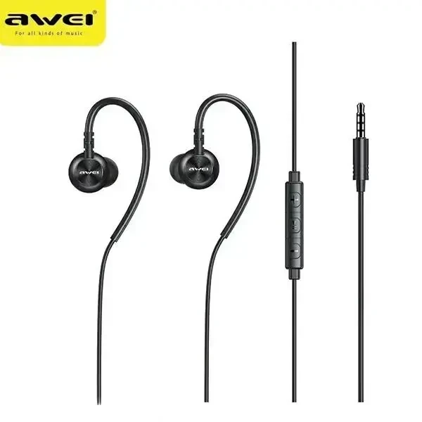 AWEI L3 stereo ausinės 3.5mm jack juodos spalvos