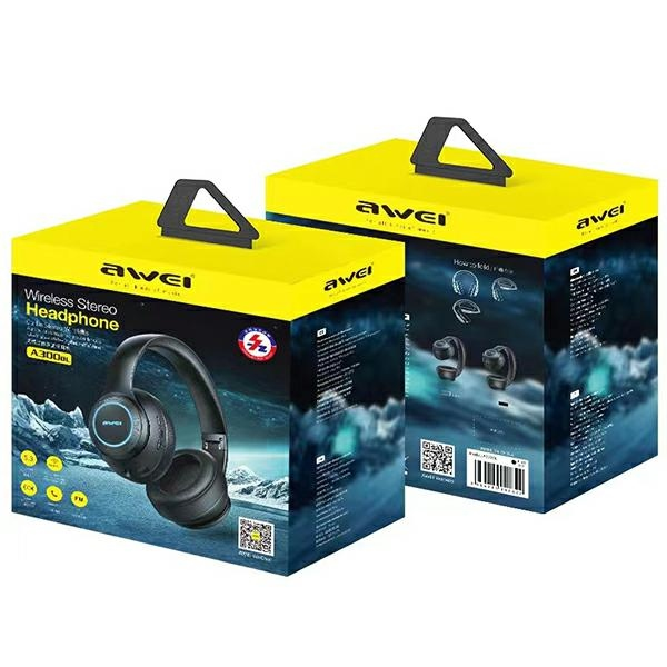 AWEI Ant ausų uždedamos Bluetooth ausinės (A300BL) juodos spalvos