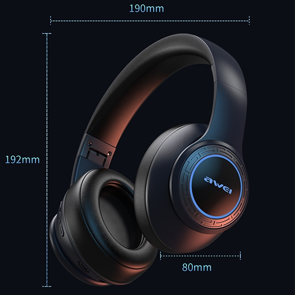 AWEI Ant ausų uždedamos Bluetooth ausinės (A300BL) juodos spalvos