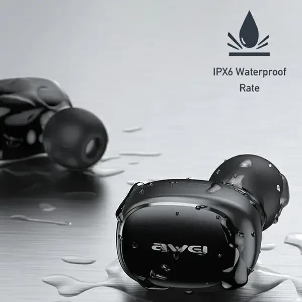 AWEI Bluetooth 5.1 T13 Pro TWS ausinės + docking station juodos spalvos