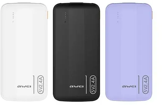 Išorinė baterija Power Bank Awei P20K 5V/2.4A 10000mAh juoda