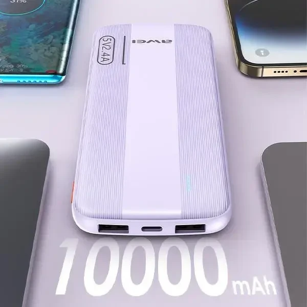 Išorinė baterija Power Bank Awei P20K 5V/2.4A 10000mAh juoda