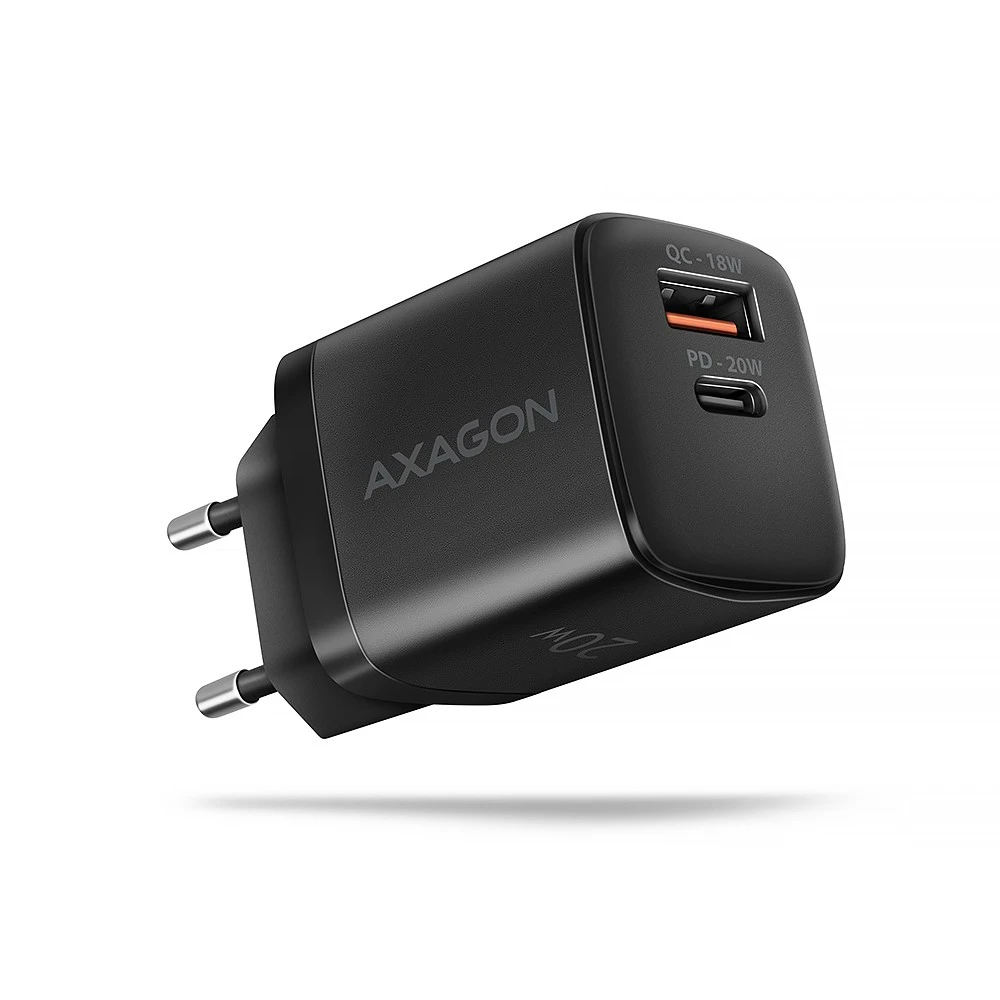 AXAGON ACU-PQ20 sieninis įkroviklis QC3.0/AFC/FCP + PD type-C, 20W, juodas