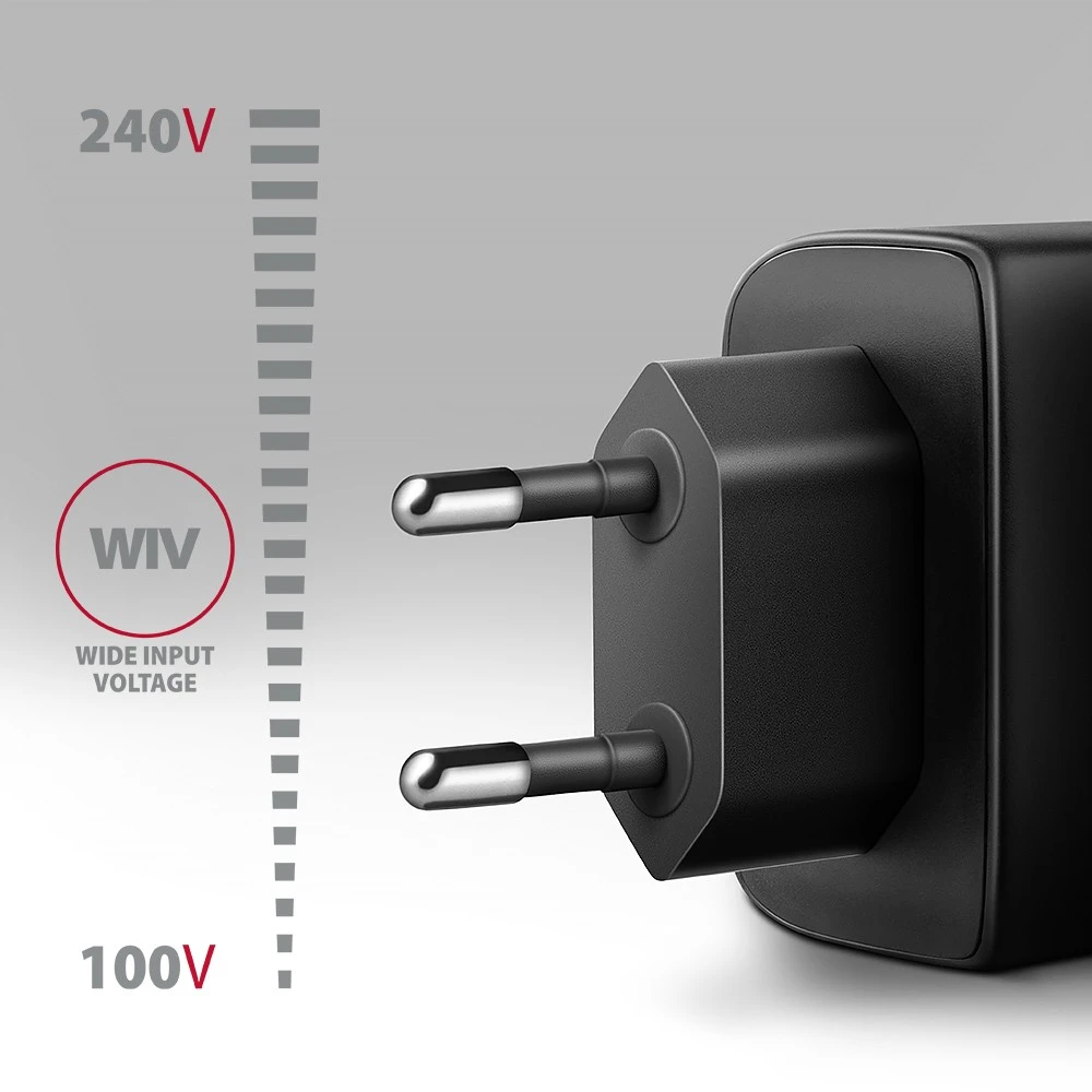 AXAGON GaN sieninis įkroviklis 2x prievadas (USB-A + USB-C), PD3.0/PPS/QC4+/SFC2.0/AFC/SCP/FCP/Apple, 45W | ACU-PQ45