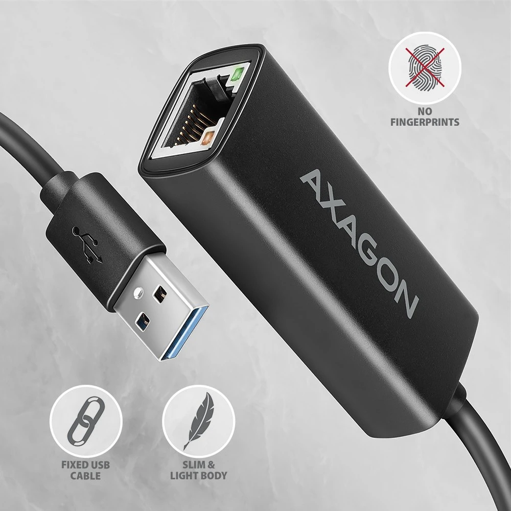 AXAGON ADE-AR USB-A 3.2 Gen 1 – Gigabit Ethernet adapteris, Realtek 8153, automatinis inst.