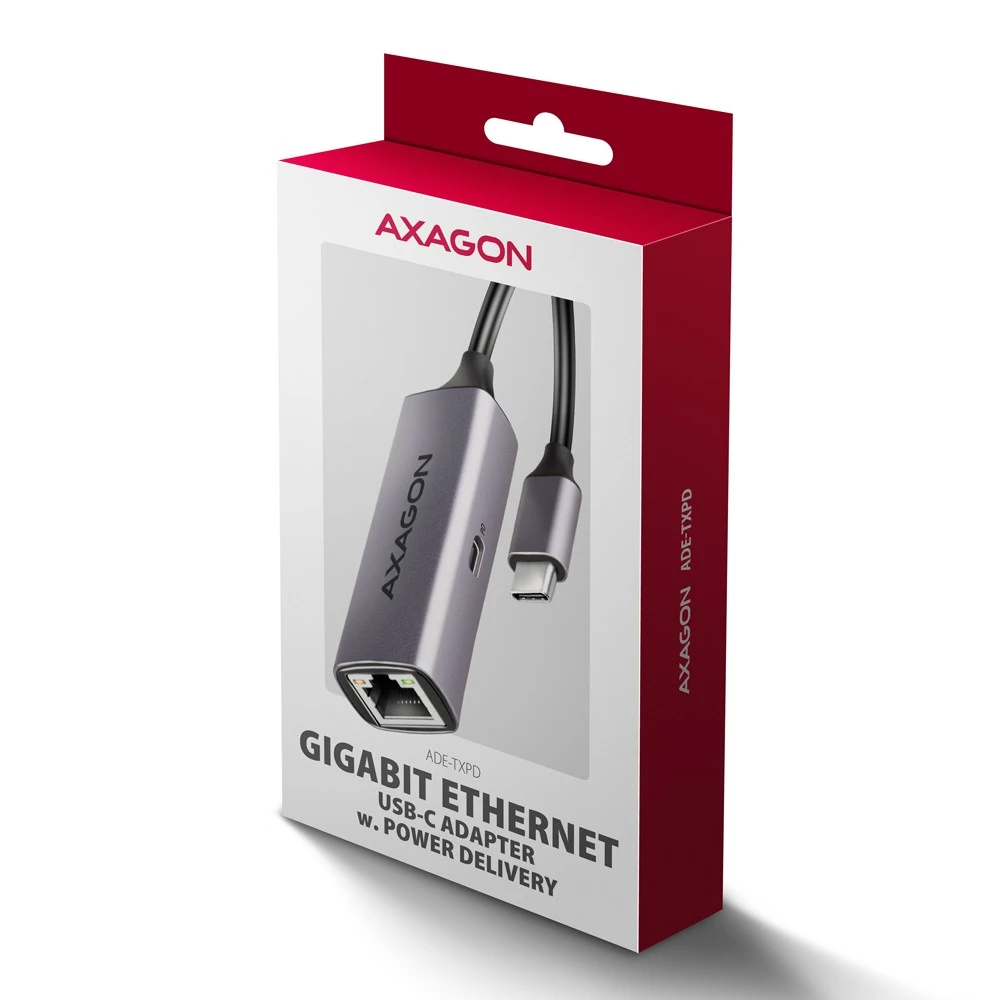 AXAGON | ADE-TXPD USB-C Gigabit Ethernet adapteris su PD 100W