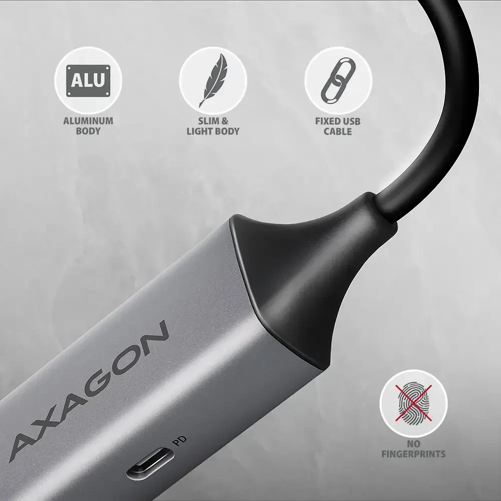 AXAGON | ADE-TXPD USB-C Gigabit Ethernet adapteris su PD 100W