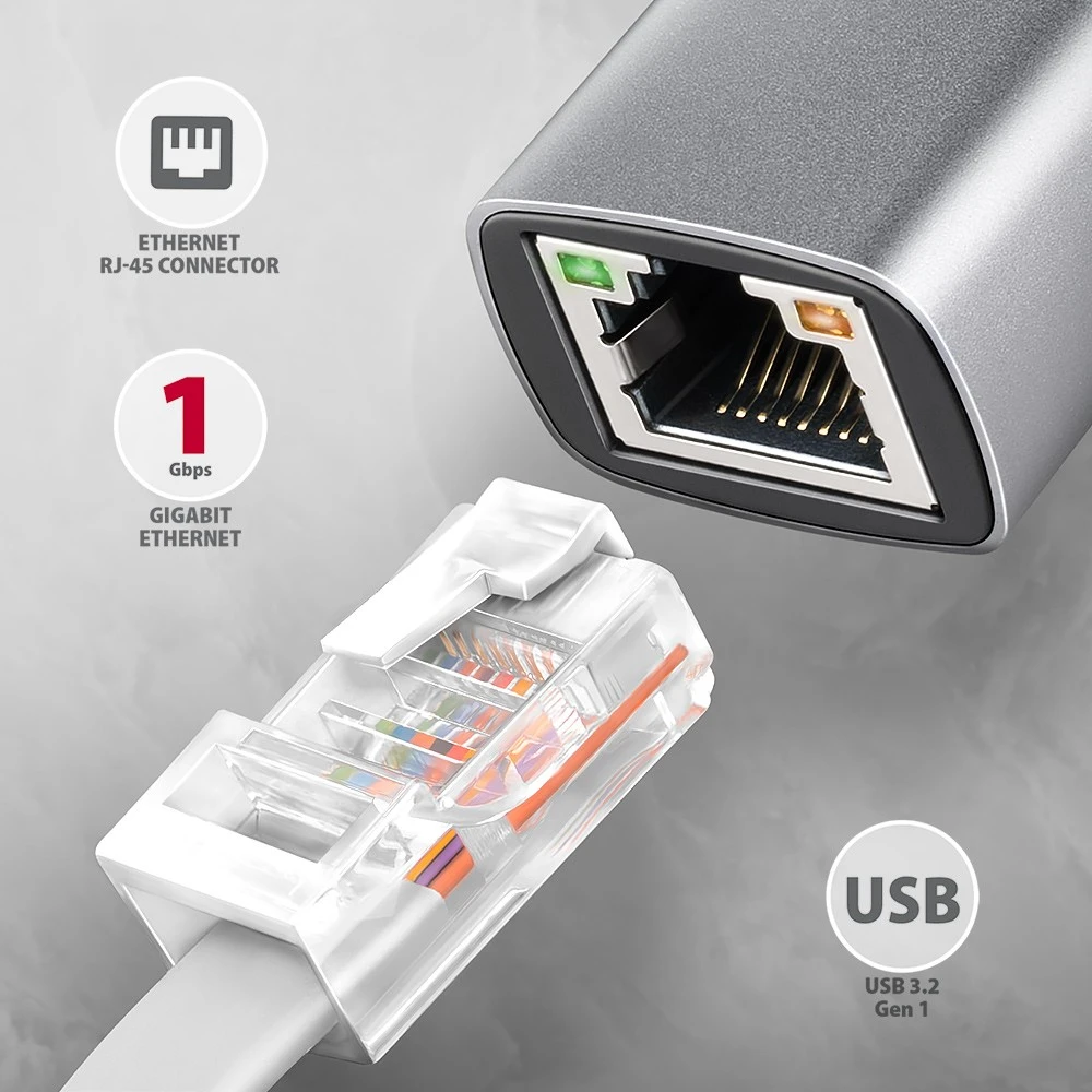 AXAGON | ADE-TXPD USB-C Gigabit Ethernet adapteris su PD 100W