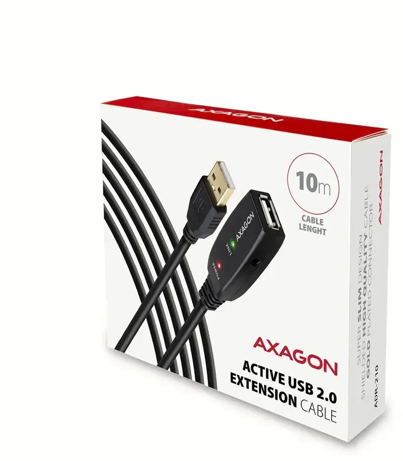 AXAGON ADR-210 USB 2.0 A-M -> A-F prailginimo kabelis 10 m