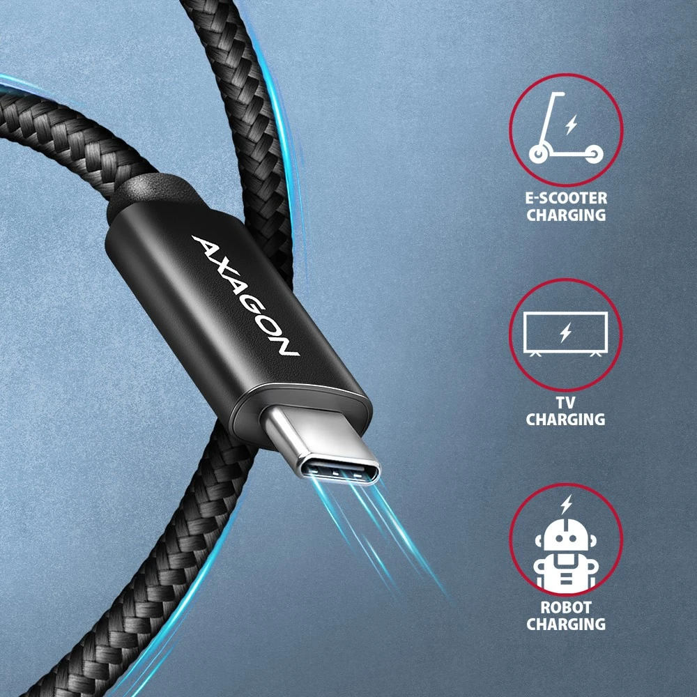 AXAGON | Duomenų ir įkrovimo USB 480 Mbps laidas, 1,5 m | BUCM2-CM15AB | USB-C į USB-C