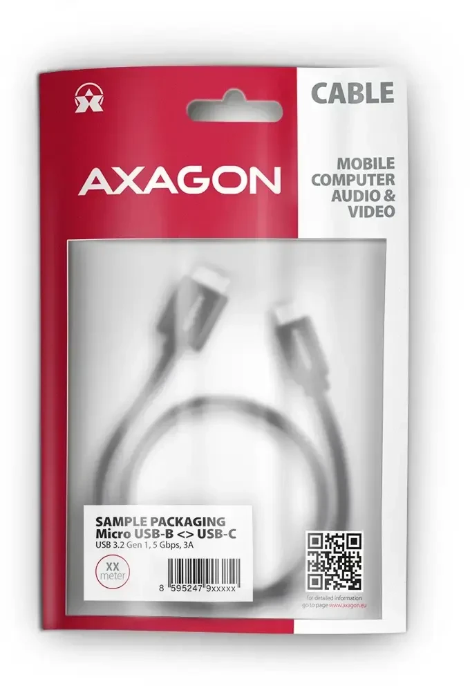 Axagon BUMM3-CM10AB duomenų perdavimo ir įkrovimo laidas | USB-A į Micro B | 1 m