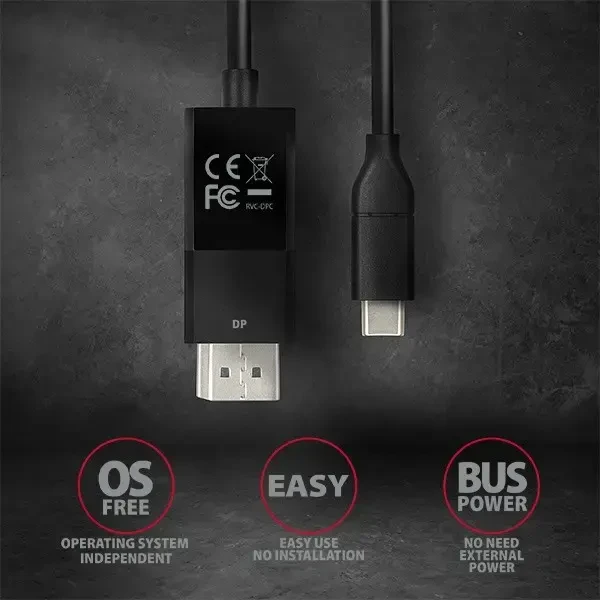 Axagon Kabelis RVC-DPC USB-C į DisplayPort