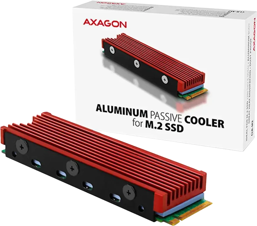 AXAGON CLR-M2 pasyvus - M.2 SSD, 80 mm SSD, ALU korpusas, silikoninės šiluminės pagalvėlės