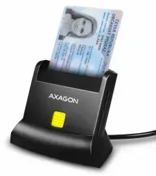 Axagon stalinio stovo skaitytuvas Išmanioji kortelė / ID kortelė AXAGON CRE-SM2 su USB 2.0 sąsaja turi SD, Micro SD ir SIM kortelių lizdus.