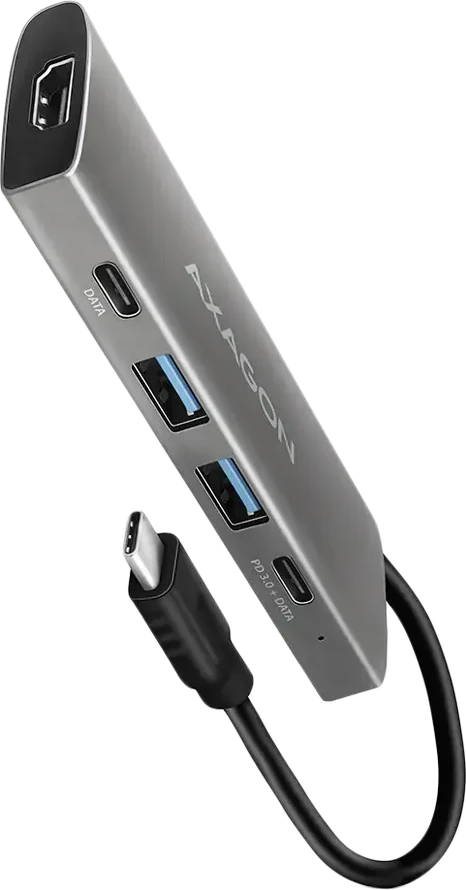 AXAGON HMC-5H USB-C 3.2 Gen 1 šakotuvas, 3x USB-A, 4K HDMI, PD 100W, 100 cm USB-C laidas