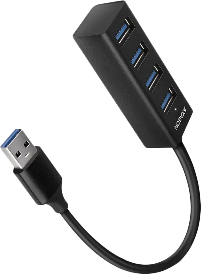 AXAGON Miniatiūrinis metalinis keturių prievadų USB 3.2 Gen 1 šakotuvas | HUE-M1AL