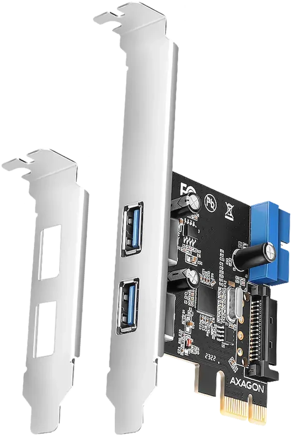 AXAGON PCEU-232RS PCIe kortelė - 2+2x USB 5Gbps prievadas, SATA maitinimas, Renesas PD720201, SP ir LP