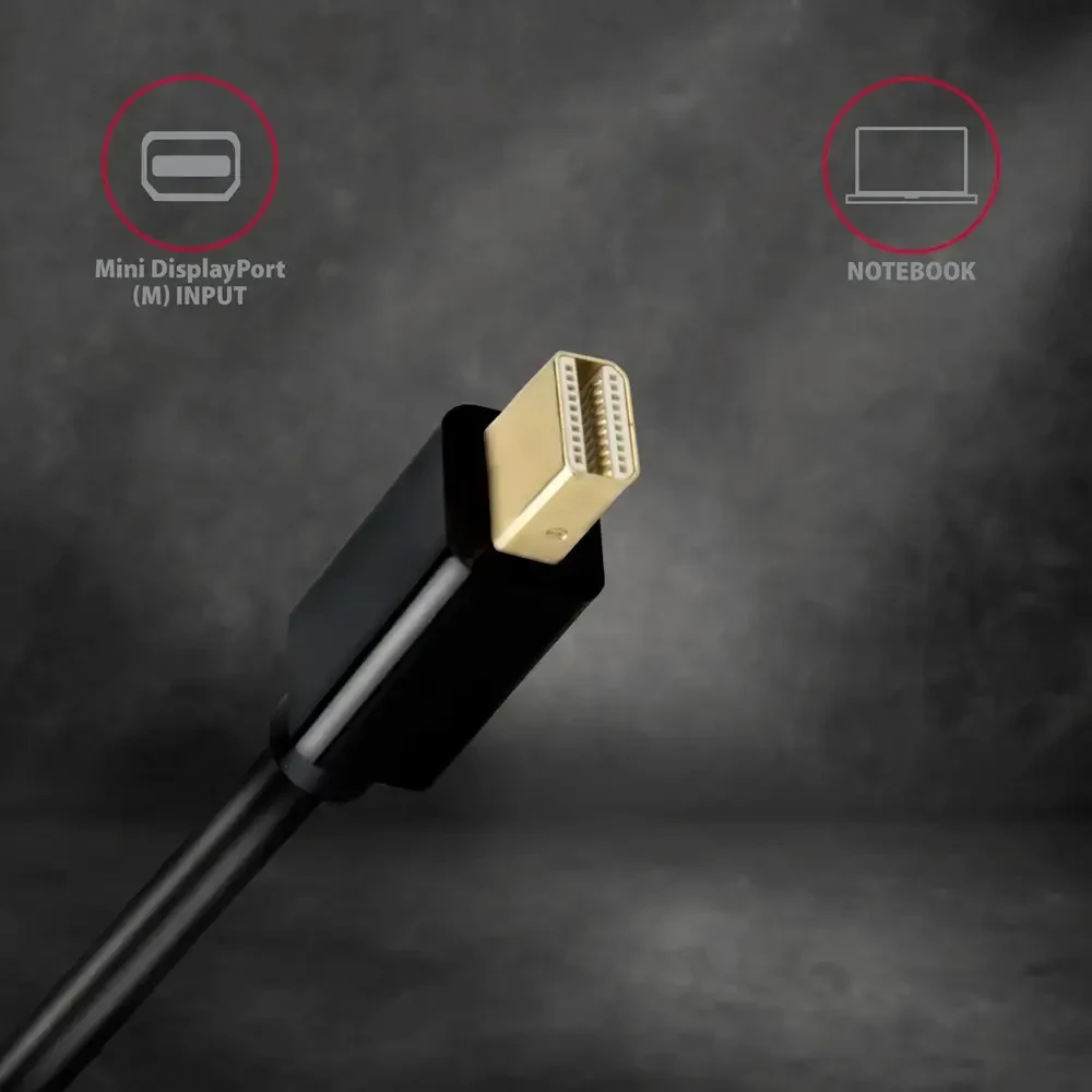 AXAGON RVDM-HI14C2 Mini DisplayPort į HDMI adapterio kabelis, 4K/30 Hz, 180 cm ilgio, juodas