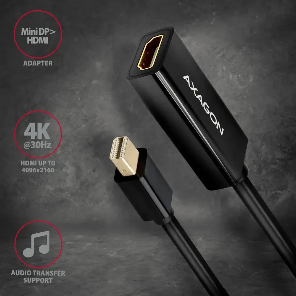 AXAGON RVDM-HI14N aktyvus adapteris MiniDP į HDM