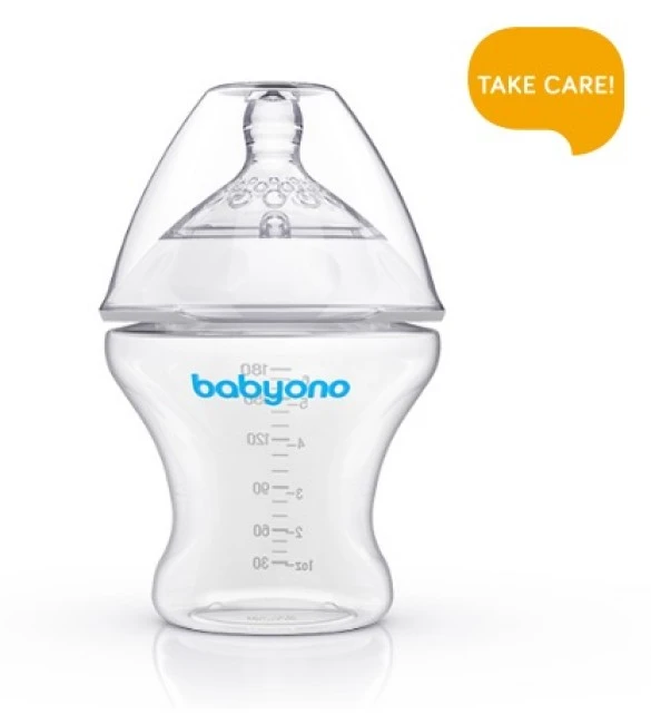 BabyOno Dieglių nesukeliantis buteliukas NATURAL NURSING 180 ml
