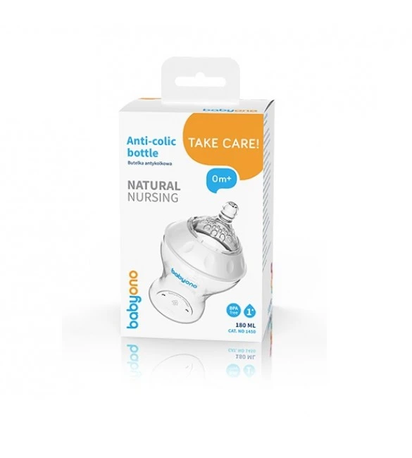 BabyOno Dieglių nesukeliantis buteliukas NATURAL NURSING 180 ml
