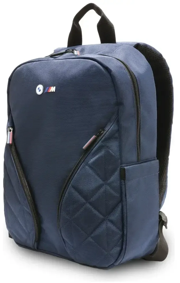 BMW Nylon Pockets & Metal Logo 16" Nešiojamas kompiuteris Backpack - Navy Mėlyna