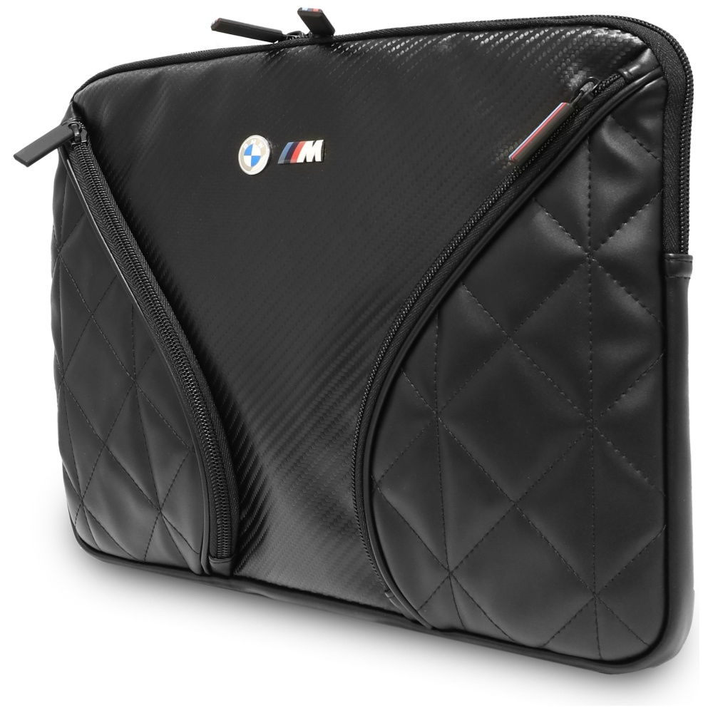 BMW Carbon Pockets & Metal Logo Sleeve 14" Nešiojamas kompiuteris Bag - Juodas