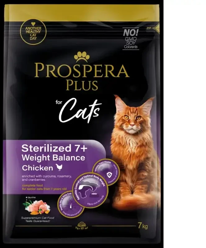 Prospera Plus Sterilized 7+ vištiena Weight Balance 7kg