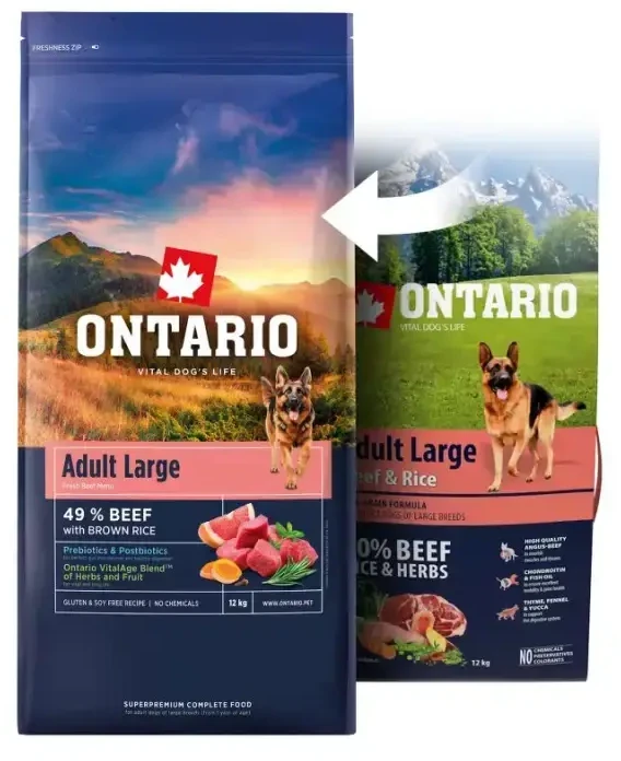 Ontario Adult Large jautiena & Brown ryžiai 2,25kg