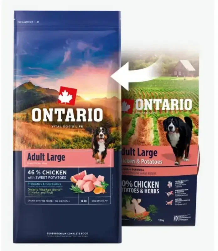 Ontario Adult Large vištiena & Sweet potatoes 12kg