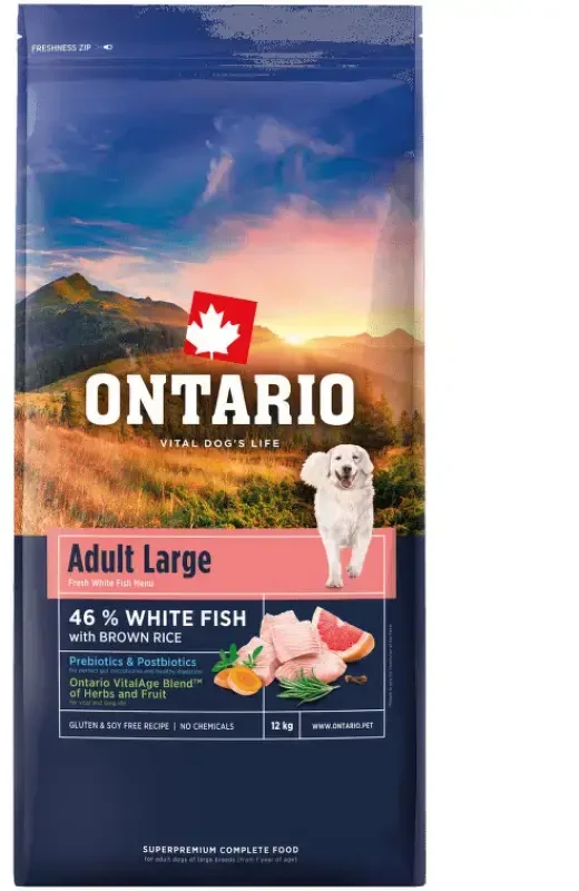 Ontario Adult Large žuvis & Brown ryžiai 12kg