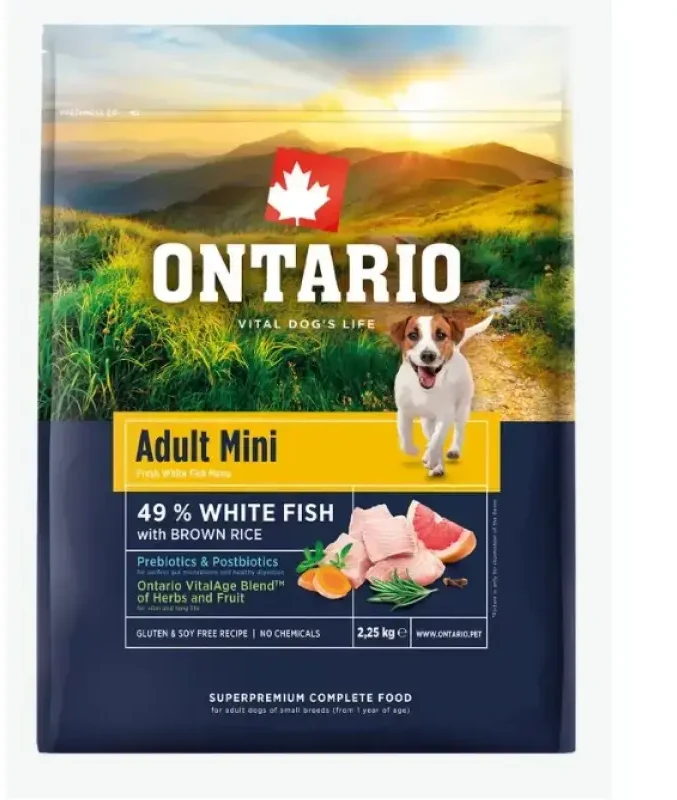 Ontario Adult Mini žuvis & Brown ryžiai 2,25kg