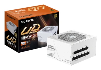 „GIGABYTE UD850GM PG5 V2 ICE“ maitinimo blokas – PCIe Gen 5.1, 80 PLUS Gold, pilnai modulinis dizainas, 120 mm ventiliatorius, suderinamas su ATX 3.1, ES kištukas