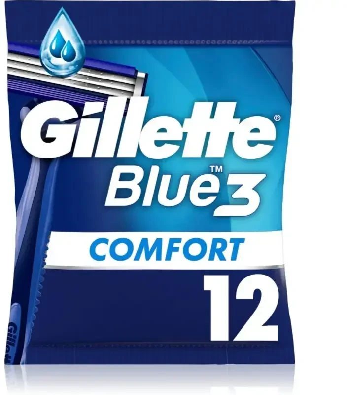 Gillette Blue3 Comfort Vienkartiniai Skustuvai Vyrams, 12 vnt.