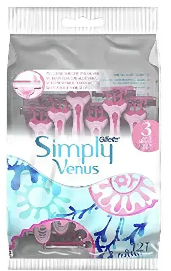 „Gillette Simply Venus 3“ Vienkartiniai Skustuvai Moterims, 12 vnt.