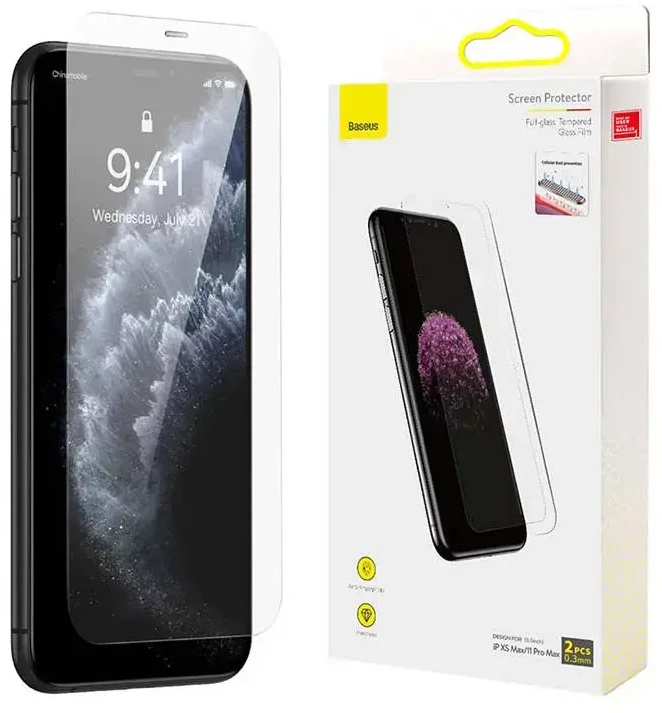 Baseus 0.3mm Grūdintas apsauginis stikliukas Film skirtas iPhone XS Max/11 Pro Max 6.5 - 2vnt