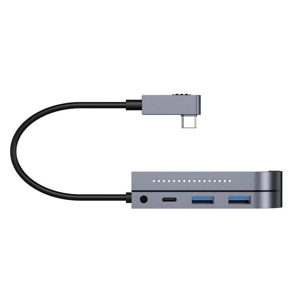 Baseus HUB Bend Angle No.7 Multifunctional (Type-C to 2xUSB3.0 + HDMI 4K + PD 100W + 3.5mm + TF) Upgraded version Space Gray (CAHUB-CWJ0G)