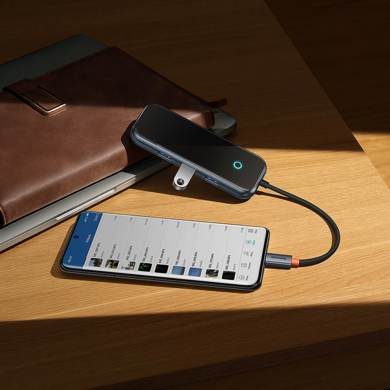 Hub 4in1 Baseus AcmeJoy Series USB-C iki 3xUSB 3.0 + USB-C PD (tamsiai pilka)