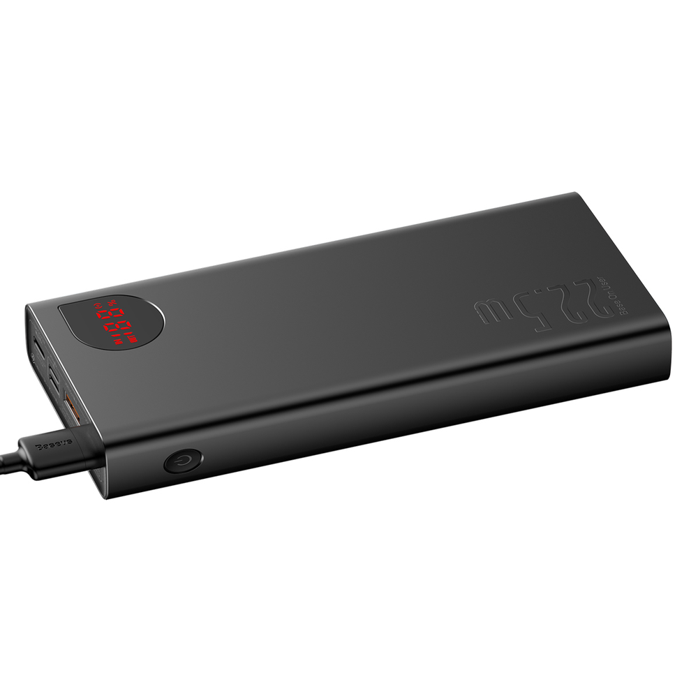 LiPo išorinis akumuliatorius (Powerbank) 20000mAh 22.5W su PD3.0 QC3.0 2xUSB + USB C ADAMAN juodas BASEUS
