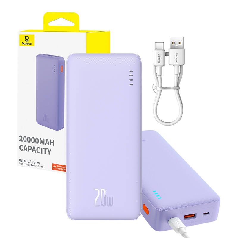 Baseus Airpow 20000mAh 20W maitinimo blokas (violetinė)