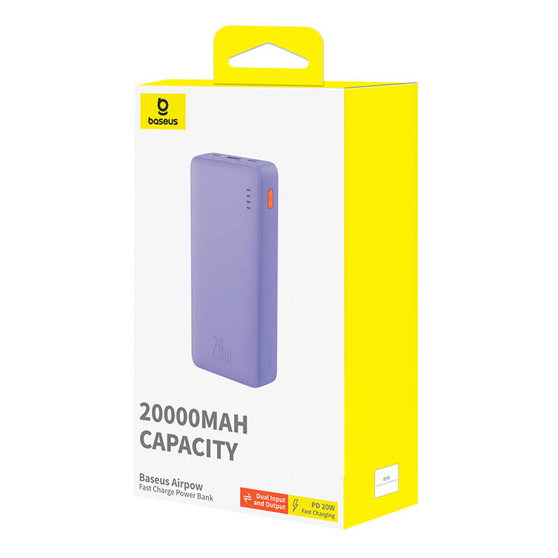 Baseus Airpow 20000mAh 20W maitinimo blokas (violetinė)