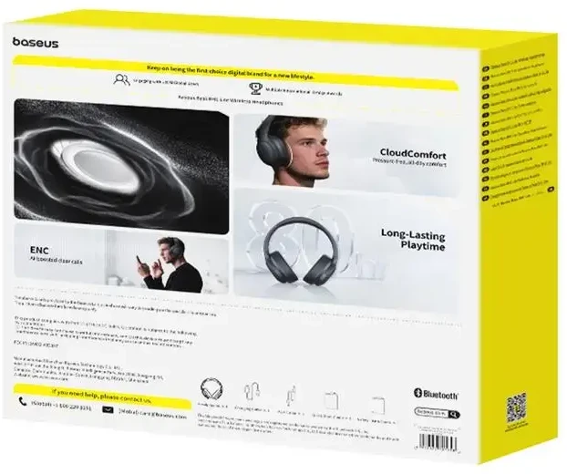 Baseus Bass BH1 Lite Belaidės Ausinės Juodas