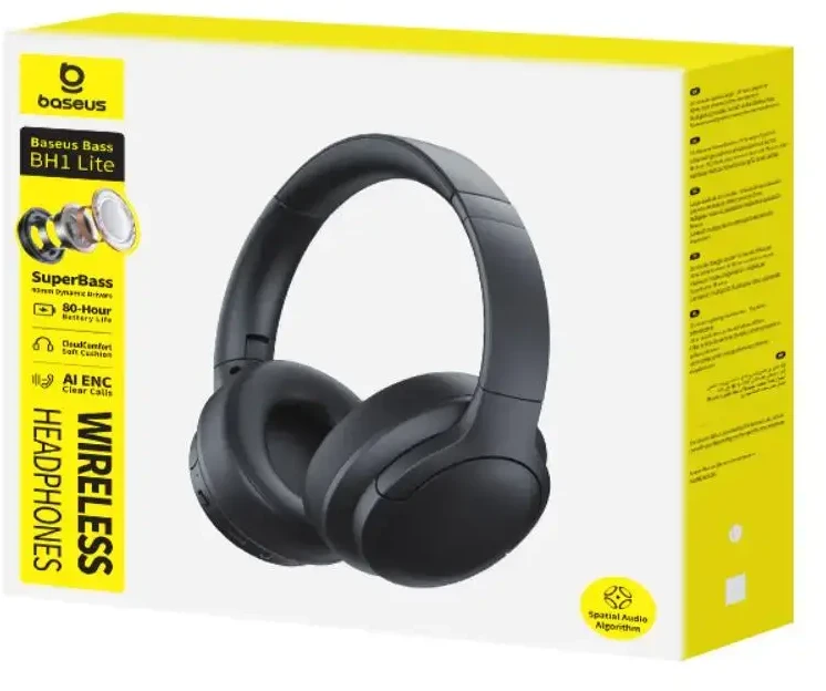 Baseus Bass BH1 Lite Belaidės Ausinės Juodas