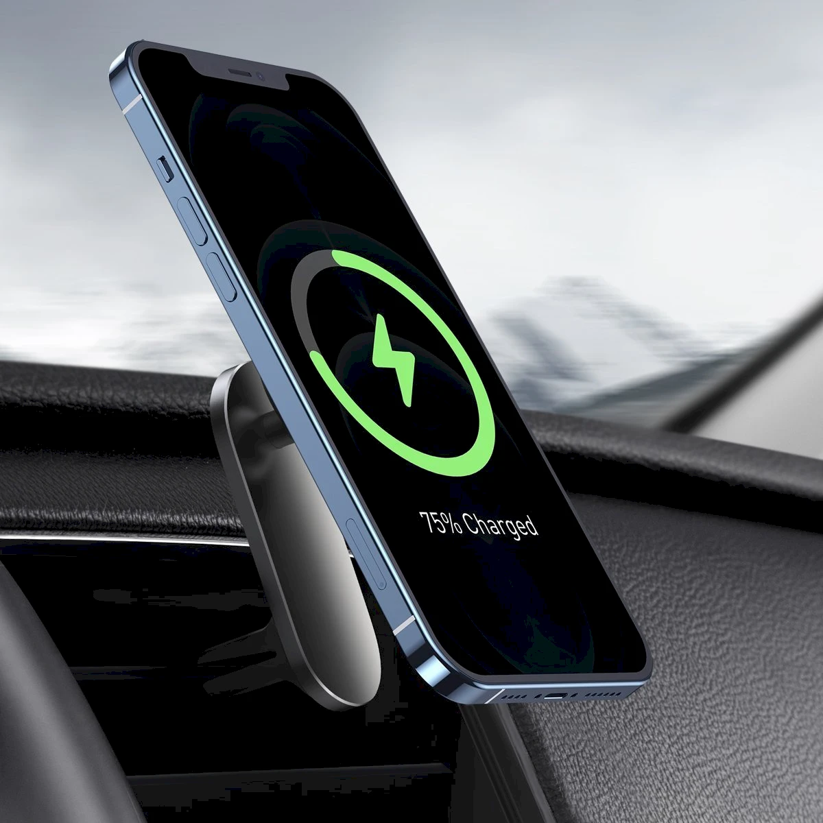 Baseus Automobilinis magnetinis laikiklis iPhone telefonams su belaidžiu įkrovimu 15W