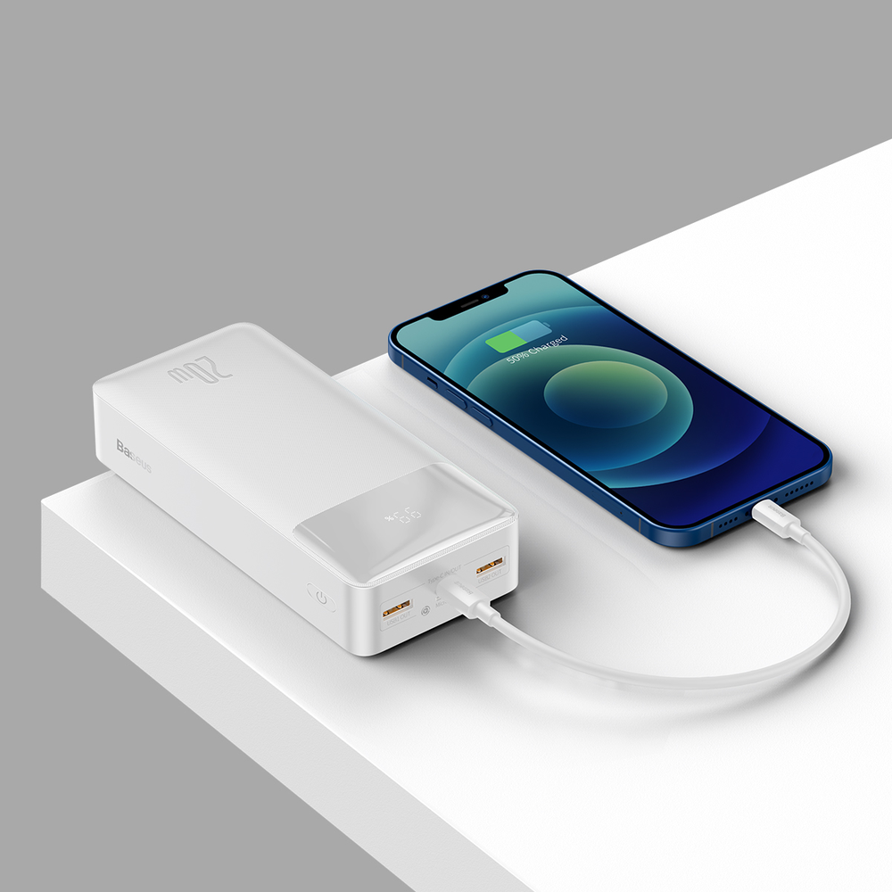 Baseus Bipow Fast Charge Power Bank PD+QC 30000mAh 20W baltas (Baltas)